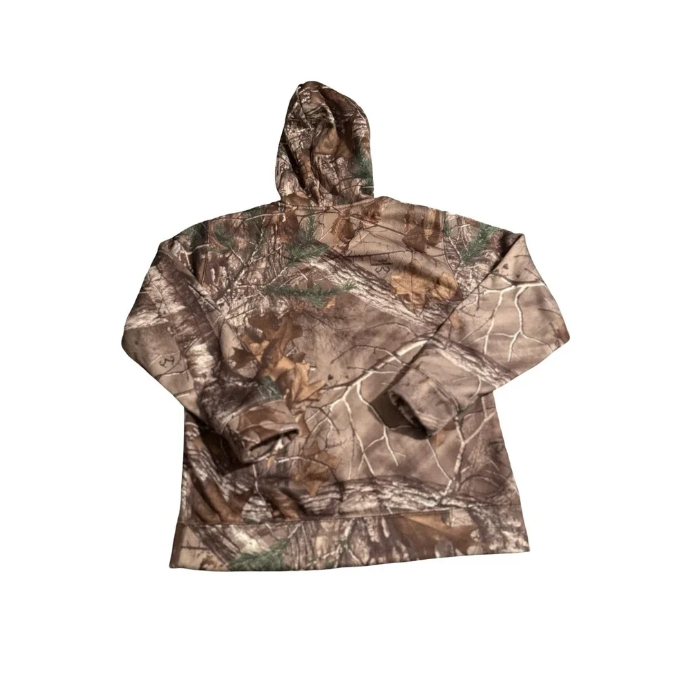 Realtree Xtra Camo Hoodie Kids Large Orange Embroidered Logo Pullover Sweatshirt